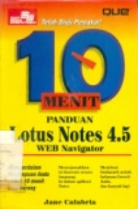 10 MENIT PANDUAN LOTUS NOTES 4.5 WEB NAVIGATOR